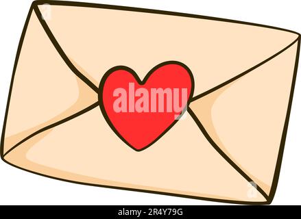 Liebesbrief. Valentinstag. Umschlag mit Herz. Cartoon-Symbol. Vektordarstellung Stock Vektor