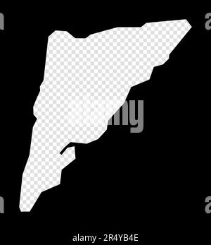Karte von Salt Cay, Turks Islands. Einfache und minimale transparente Karte von Salt Cay, Turks Islands. Schwarzes Rechteck mit Schnittform der Insel. Stock Vektor