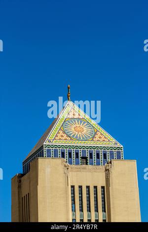 Los Angeles, USA - 27. Juni 2012: Perspektive der historischen öffentlichen Bibliothek in Los Angeles, Kalifornien, USA Stockfoto