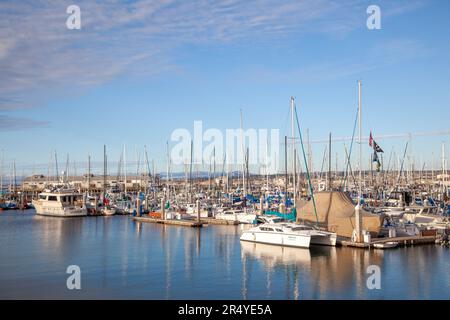 Monterey, USA - 22. Juni 2012: Yachten und Segelschiffe im Hafen von Monterey, USA. Stockfoto