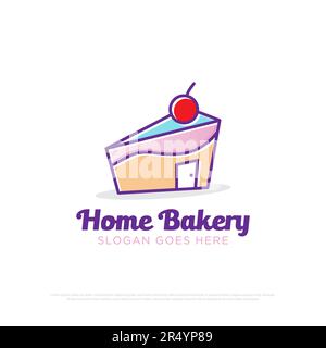 Hausgemachter Bakery Logo-Vektor, süße Kuchenvektor-Illustration, am besten für das Symbol Ihrer Marke, das Schild, das Logo oder die anderen Stock Vektor