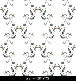 Nahtloses Muster mit handgezeichneten abstrakten Wildblumen. Stock Vektor