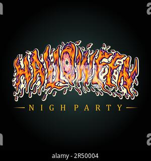 Halloween-Schriftart verrottende Leiche Zombie-Buchstaben Illustrationen Vektorbilder für Ihr Arbeitslogo, Merchandise-T-Shirt, Aufkleber und Etikettendesigns Stock Vektor