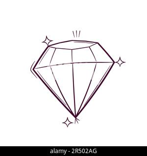 Handgezeichneter Diamant. Doodle Vector Sketch-Illustration Stock Vektor