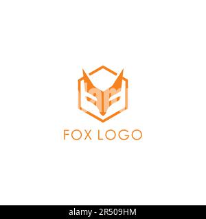 Sechseckiges Fox-Logo. Einfaches und klares Design für Sie Stock Vektor