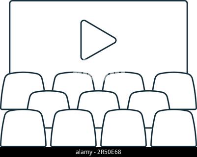 Cinema-Hall-Symbol. Einfarbiges einfaches Schild aus der Unterhaltungskollektion. Cinema Hall-Symbol für Logo, Vorlagen, Webdesign und Infografiken. Stock Vektor