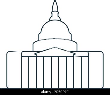 Regierungssymbol. Einfarbiges einfaches Schild aus der Freedom Collection. Regierungssymbol für Logos, Vorlagen, Webdesign und Infografiken. Stock Vektor