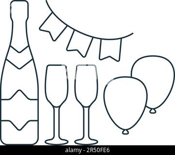 Partysymbol. Einfarbiges einfaches Schild aus der Unterhaltungskollektion. Partysymbol für Logo, Vorlagen, Webdesign und Infografiken. Stock Vektor