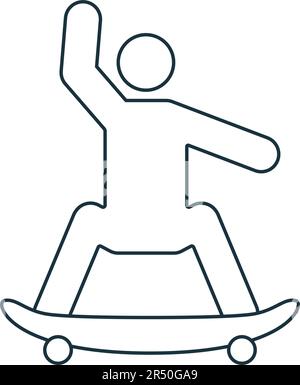 Skateboarding-Symbol. Einfarbiges einfaches Schild aus der Hobbykollektion. Skateboarding-Symbol für Logo, Vorlagen, Webdesign und Infografiken. Stock Vektor