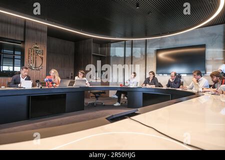 Brüssel, Belgien. 31. Mai 2023. Abbildung zeigt eine Pressekonferenz auf der Royal Belgium Football Association RBFA am Mittwoch, den 31. Mai 2023 in Tubize. BELGA FOTO BRUNO FAHY Kredit: Belga News Agency/Alamy Live News Stockfoto