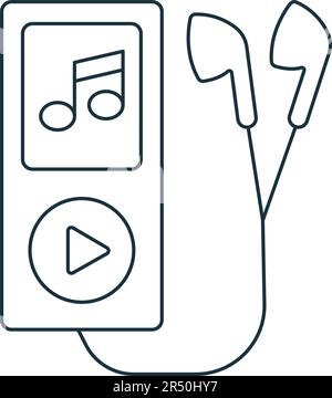 Musik-Player-Symbol. Einfarbiges einfaches Schild aus der Unterhaltungskollektion. Musik-Player-Symbol für Logo, Vorlagen, Webdesign und Infografiken. Stock Vektor