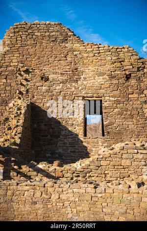 Die Azteken sind die Ruinen des Nationaldenkmals im Nordwesten von New Mexico Stockfoto