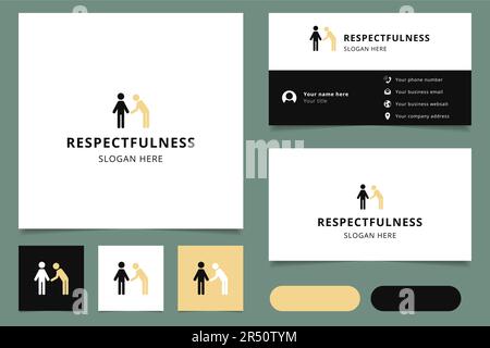 Respecfulness Logo-Design mit editierbarem Slogan. Branding-Buch und Visitenkartenvorlage. Stock Vektor