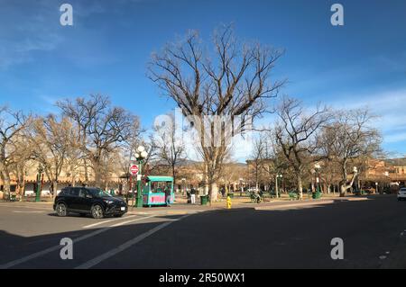 Historische Innenstadt von Santa Fe in New Mexico Stockfoto