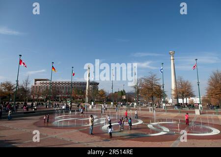 Hundertjahrfeier Platz, Atlanta Georgia, USA. Stockfoto