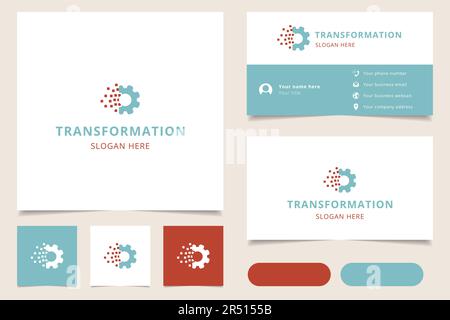 Transformation Logo-Design mit editierbarem Slogan. Branding-Buch und Visitenkartenvorlage. Stock Vektor