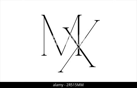 MX XM M M X ursprüngliches Letter-Vector-Logo-Design Stock Vektor