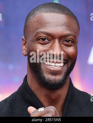 Westwood, Usa. 30. Mai 2023. WESTWOOD, LOS ANGELES, KALIFORNIEN, USA - MAI 30: Der amerikanische Schauspieler Aldis Hodge trifft am 30. Mai 2023 im Regency Village Theater in Westwood, Los Angeles, Kalifornien, USA auf der Weltpremiere von Sony Pictures Animation „Spider-man: Gegenüber der Spider Verse“ ein. (Foto: Xavier Collin/Image Press Agency) Kredit: Image Press Agency/Alamy Live News Stockfoto