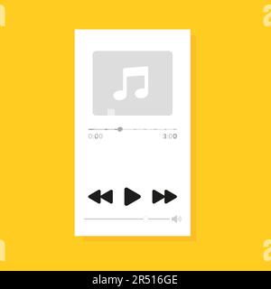 Tauchen Sie ein in die Welt der Musik mit dieser fesselnden Sammlung von Vektorbildern, die den schlanken und modernen Musik-Player zeigen. Stock Vektor