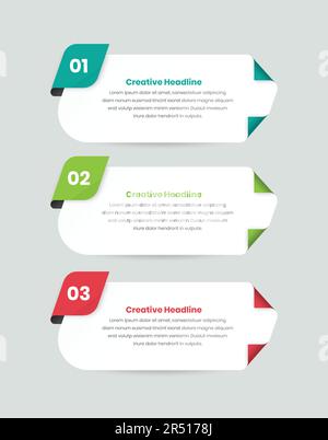 Einfaches und professionelles Business Strategy Process-Präsentation Infografik-Layout mit Lockeneffekt Stock Vektor