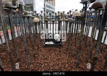 Die Installation der verlorenen Soldaten von Mark Humphrey zum 1. Weltkrieg Stockfoto