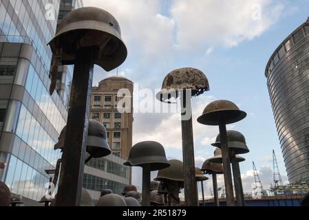 Die Installation der verlorenen Soldaten von Mark Humphrey zum 1. Weltkrieg Stockfoto