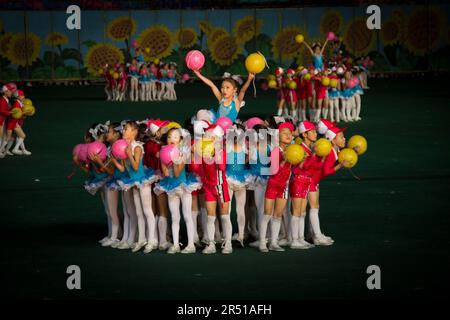 Arirang Mass Games in Pjöngjang, Nordkorea Stockfoto