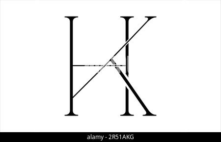 HK KH H K ursprüngliches Letter-Vector-Logo-Design Stock Vektor