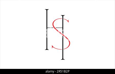 HS SH H S ursprüngliches Letter-Vector-Logo-Design Stock Vektor