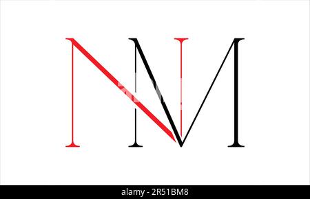 NM MN N M ursprüngliches Letter-Vector-Logo Stock Vektor