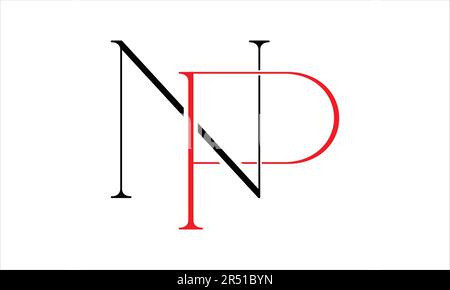 NP PN N P ursprüngliches Buchstabenvektor-Logo-Design Stock Vektor