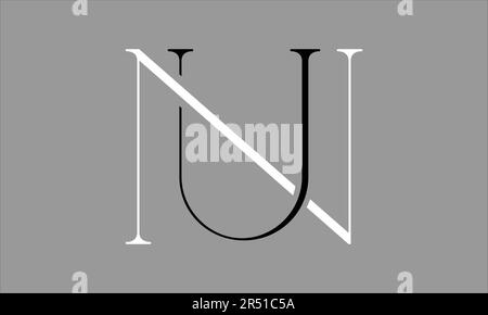 NU UN N U ursprüngliches Letter-Vector-Logo-Design Stock Vektor