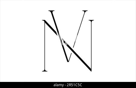 NV VN N V ursprüngliches Letter-Vector-Logo-Design Stock Vektor
