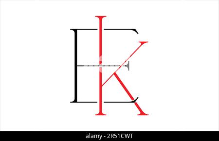 EK KE E K ursprüngliches Letter-Vector-Logo-Design Stock Vektor