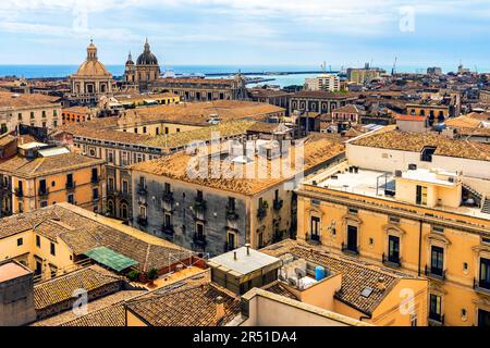 Atemberaubende Aussicht auf Catania, Sizilien, Italien. Stockfoto