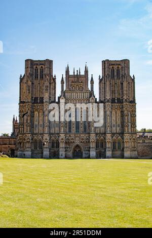 Atemberaubende Wells Cathedral, Wells, Somerset Stockfoto