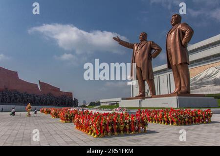 Nationale Feier am Mansu Hill Grand Monument in pjöngjang, nordkorea Stockfoto