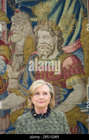 Madrid, Madrid, Spanien. 31. Mai 2023. Hillary Rodham Clinton nimmt am 31. Mai 2023 im Zarzuela Palace in Madrid, Spanien (Kreditbild: © Jack Abuin/ZUMA Press Wire), NUR REDAKTIONELLE VERWENDUNG! Nicht für den kommerziellen GEBRAUCH! Stockfoto