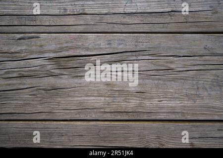 Altes helles Holz mit horizontalen Rissen für Hintergrund oder Text Stockfoto