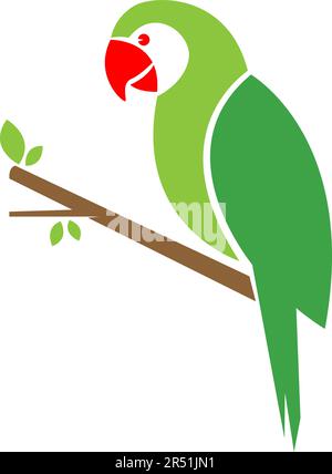 Abbildung des Papagei-Logo-Symbols Stock Vektor