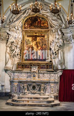 Kirche der Disciplina della Santa Croce im Viertel Forcella in Neapel, Italien Stockfoto