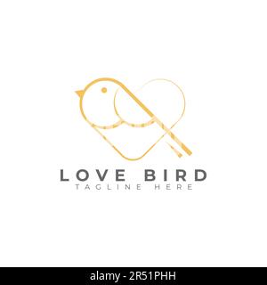 EPS10-Vektor-Love-Bird-Logo mit der Kombination oder Vogel und Herz isoliert auf weißem Hintergrund Stock Vektor