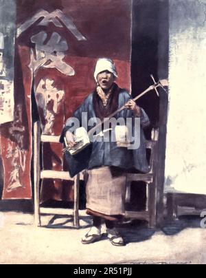 A Blind Beggar aus dem Buch " Japan : ein Rekord in Farbe " Aquarelle von Mortimer Menpes, mit Beschreibungen seiner Tochter Dorothy Menpes Veröffentlicht von Adam und Charles Black in London im Jahr 1901 Stockfoto
