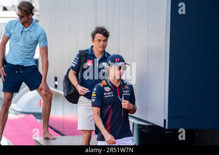 Monte-Carlo, Monaco, Circuit de Monaco, 28. Mai 2023: Sergio Perez, Redbull F1 Fahrer, Während des Formel-1-Grand Prix von Monaco Stockfoto