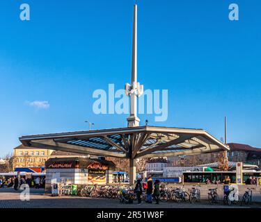 U-Bahn-Station Rathaus Spandau - westlicher Terminus der Linie U7 in Spandau, Berlin, Deutschland Stockfoto