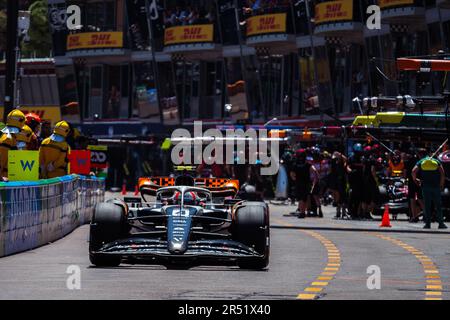 Monte-Carlo, Monaco, Circuit de Monaco, 27. Mai 2023: Lando Norris, McLaren F1-Fahrer, Während des Formel-1-Grand Prix von Monaco Stockfoto