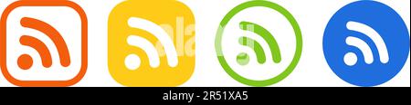 Farbenfrohe RSS-Symbole. Vektordarstellung Stock Vektor