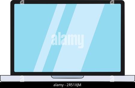 Laptop mit leerem Bildschirm. Zeichentrickfilm. Vektordarstellung Stock Vektor