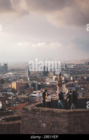 Blick von oben auf Schloss Ankara Stockfoto