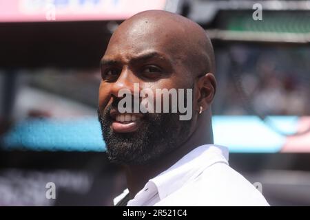 Teddy Riner wird am Tag des Grand Prix F1 von Monaco am Circuit de Monaco am 28. Mai 2023 in Monte-Carlo, Monaco, gesehen. Stockfoto